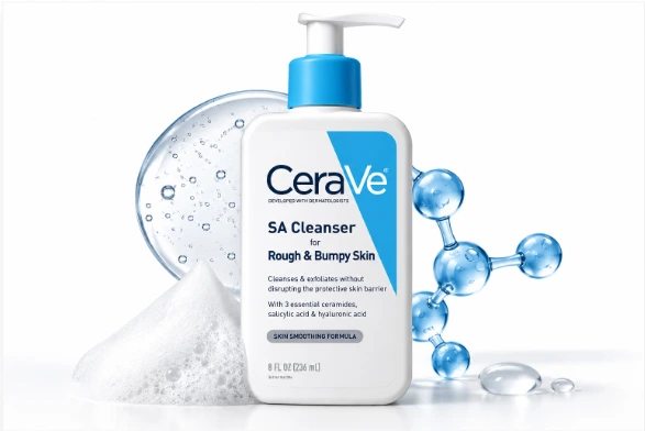 CeraVe SA Cleanser with salicylic acid for rough and bumpy skin