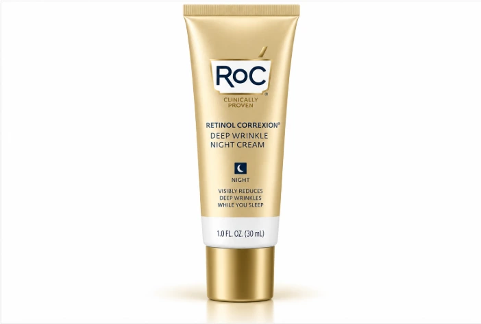 RoC Retinol Correxion Deep Wrinkle Night Cream, a best moisturizer for ageing skin with retinol