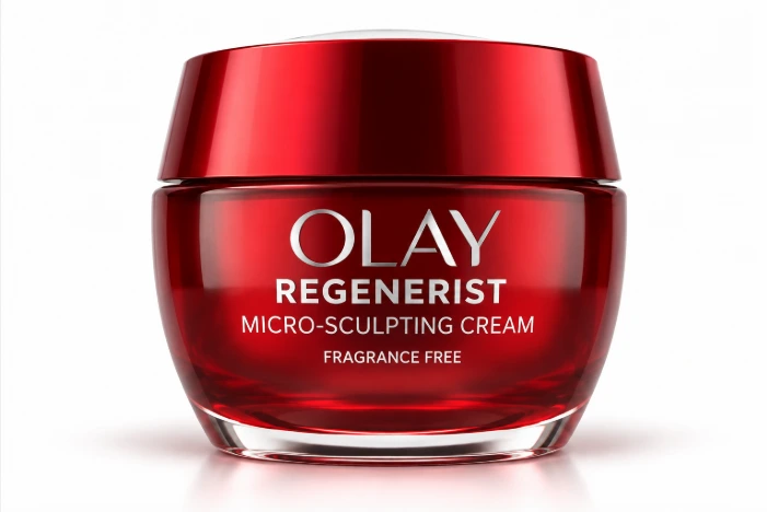 Olay Regenerist Micro-Sculpting Cream Fragrance-Free, a best moisturizer for ageing skin with peptides and niacinamide