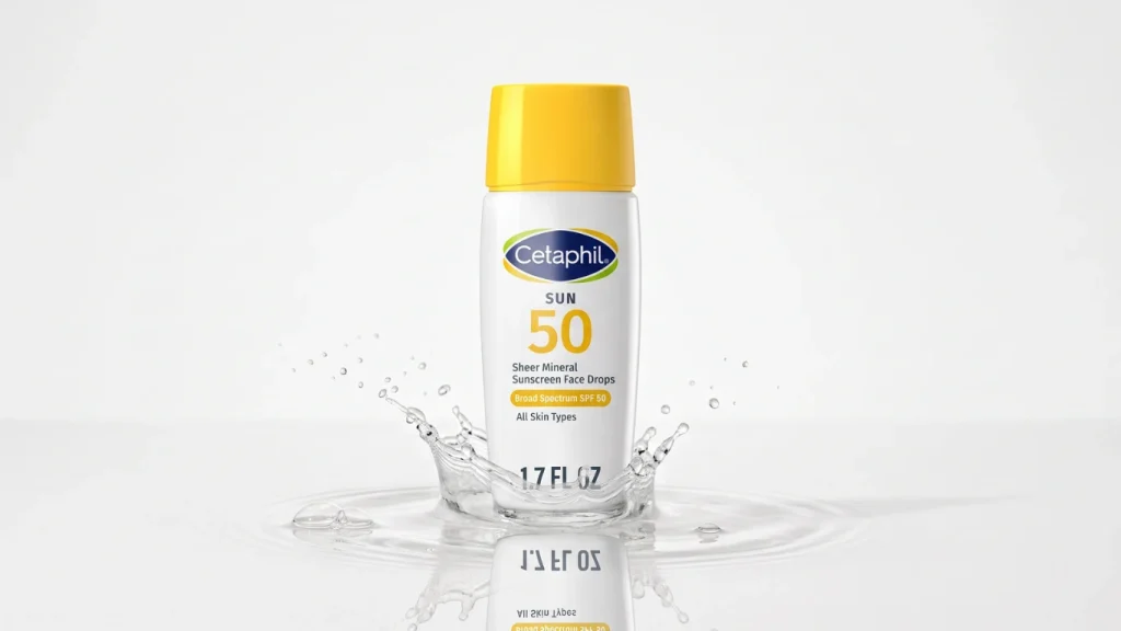 Cetaphil Sheer Mineral Sunscreen Face Drops SPF 50 for acne-prone skin