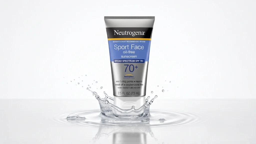 Neutrogena Sport Face Oil-Free Sunscreen SPF 70+ for acne-prone skin