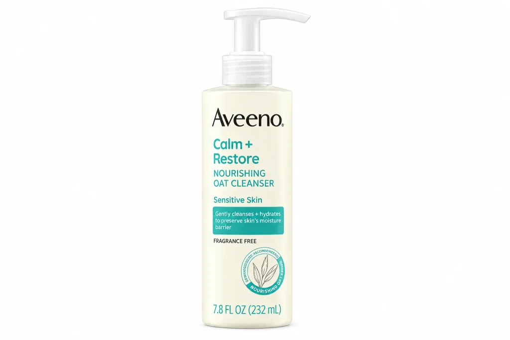 best face wash for dry skin Aveeno Calm and Restore Nourishing Oat Cleanser