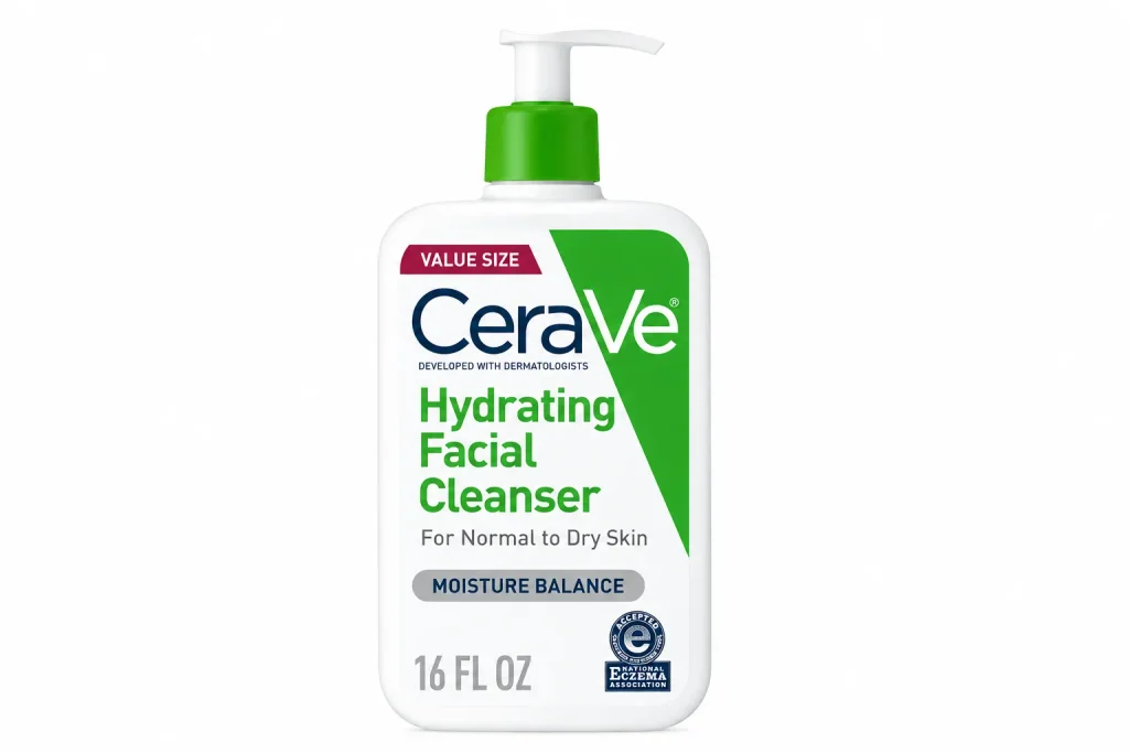 best face wash for dry skin CeraVe Hydrating Facial Cleanser for everyday dryness