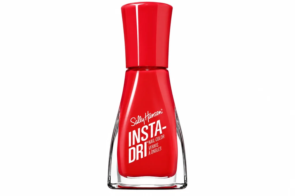 Sally Hansen Insta-Dri Hail Cherry, a best red nail polish pick for quick drying