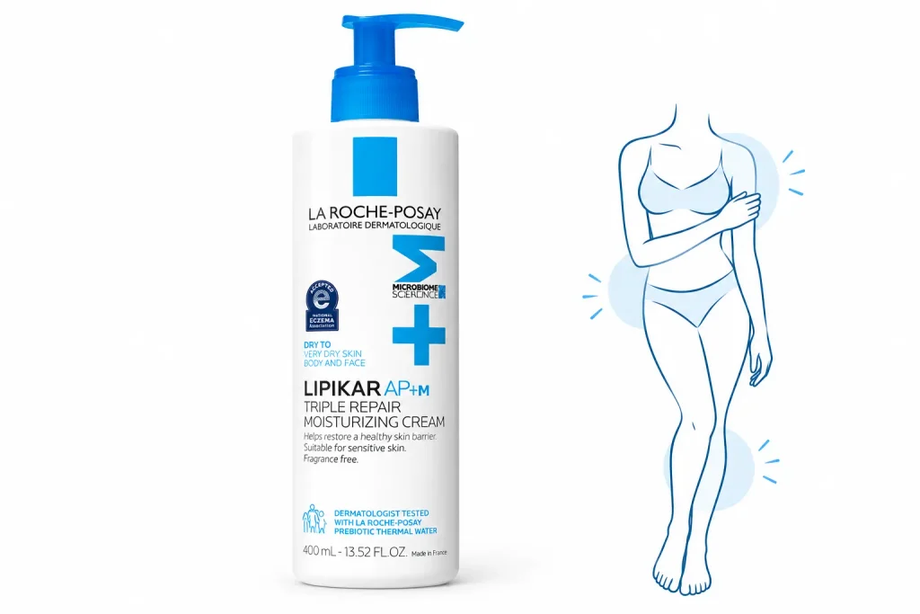 body moisturizer for dry skin barrier repair: La Roche-Posay Lipikar AP+M