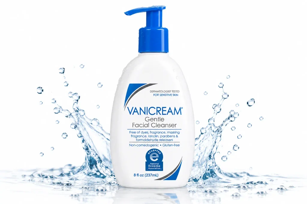Best dermatologist-recommended cleanser Vanicream Gentle Facial Cleanser for sensitive skin